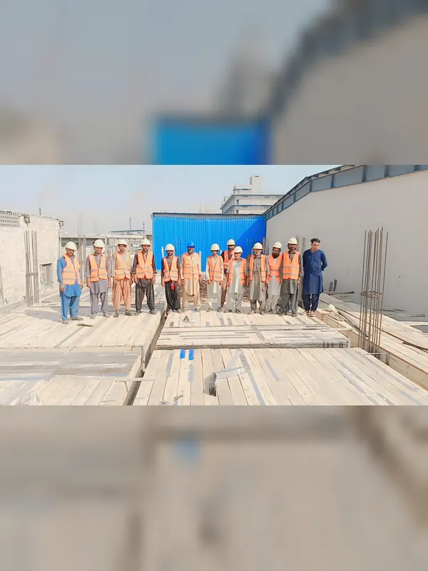 Site team on slab