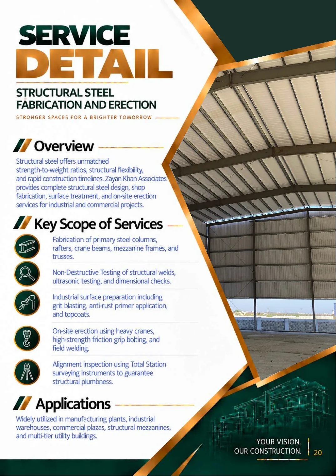 Company profile, page 22: Structural Steel Fabrication & Erection