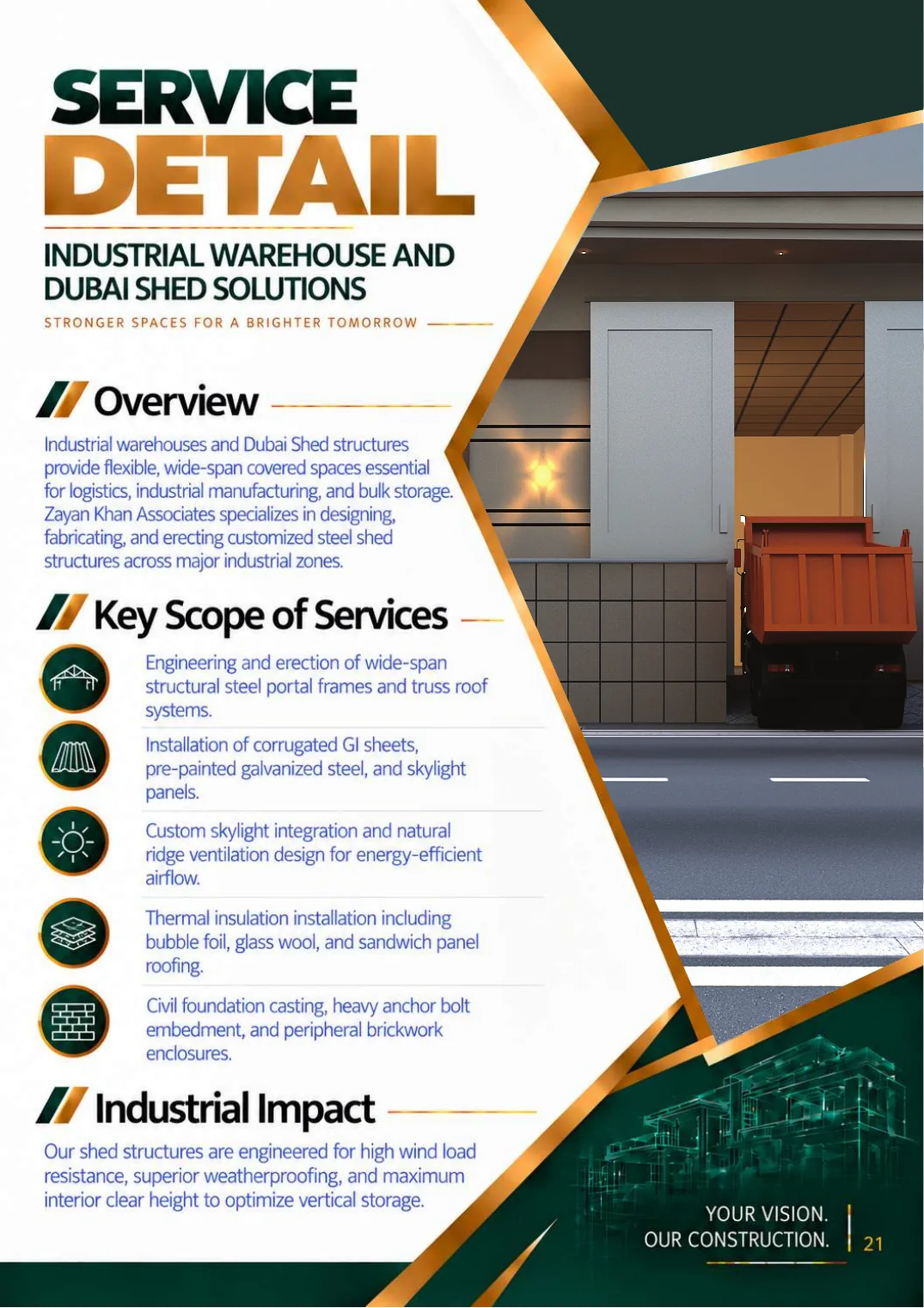 Company profile, page 23: Industrial Warehouse & Dubai Shed