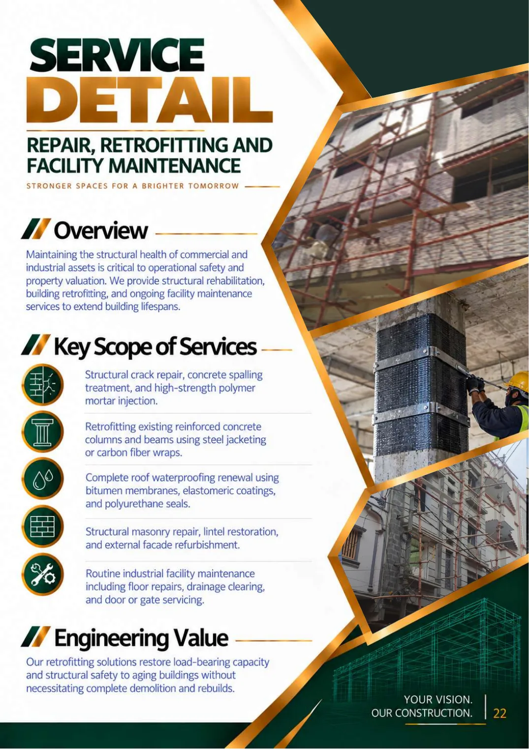 Company profile, page 24: Repair, Retrofitting & Maintenance