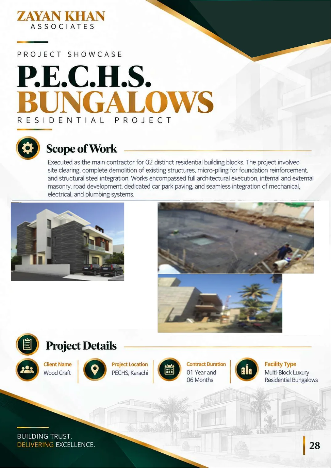 Company profile, page 29: P.E.C.H.S. Bungalows — Residential project