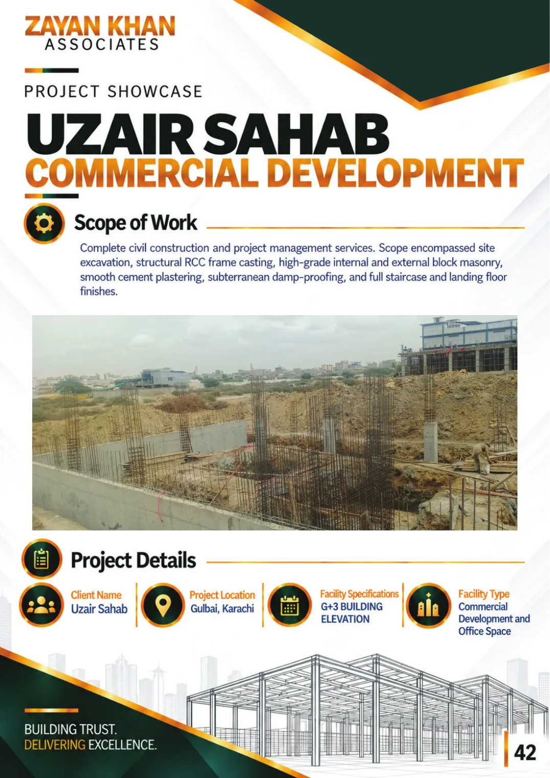 Company profile, page 43: Uzair Sahab Commercial Development — Commercial development and office space